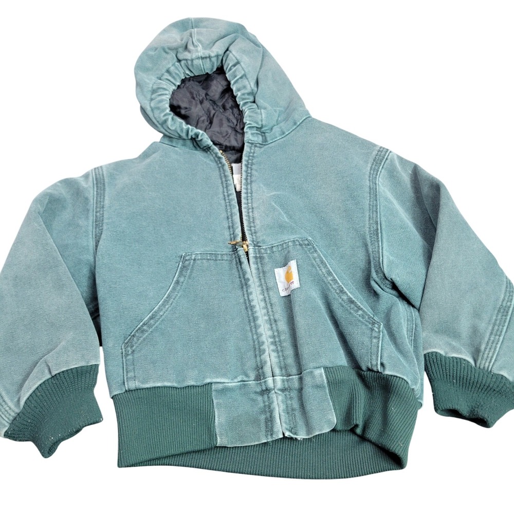 Carhartt Kids Hunter Green Duck‎ Canvas Quilted Active Jacket Y30HTG 4T